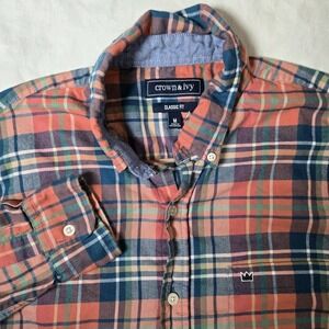 Croft‎ & Barrow Flannel Shirt Mens Medium Button Down Long Sleeve Multicolor